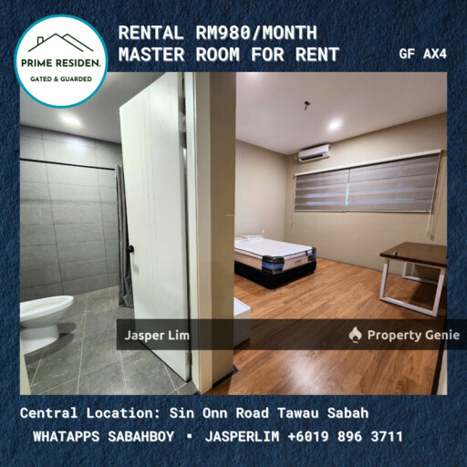 Master Room # Semi D Taman Prime Residen (Gated Guarded) Room Specialist Tawau