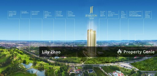 Jesselton Twin Towers A High End Condo for Sale, 2 Bed 2 Bath, 1,270 sf, Near QE2, Jalan Lintas, Kota Kinabalu City