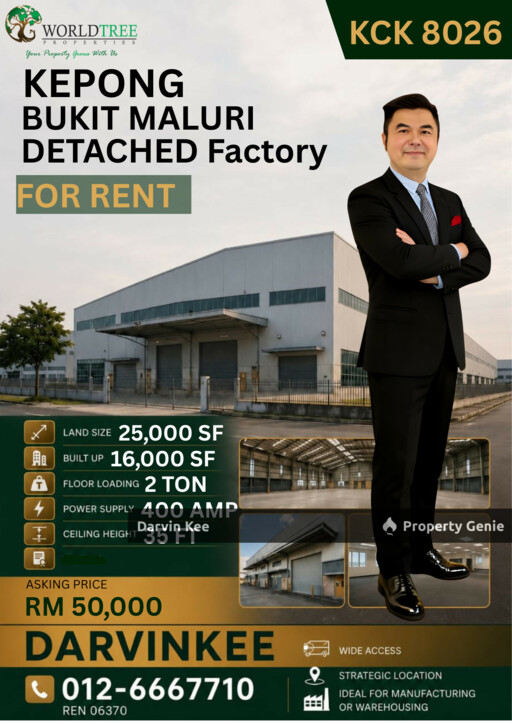 KEPONG BUKIT MALURI DETACHED FACTORY FOR RENT