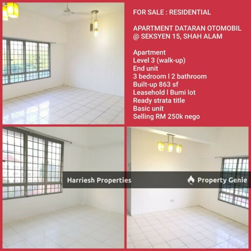 Apartment Dataran Otomobil (L3-B8) @ SEKSYEN 15, SHAH ALAM