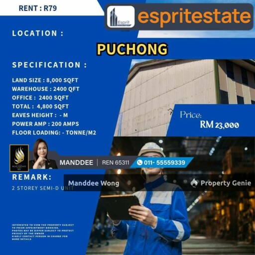 WTR/WAREHOUSE/FACTORY/6400 SQFT/55K/PUCHONG