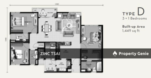 The Vyne Sungai Besi Leasehold Condominium Auction | 3+1 Rooms | Save RM 366K | 1,432 sqft