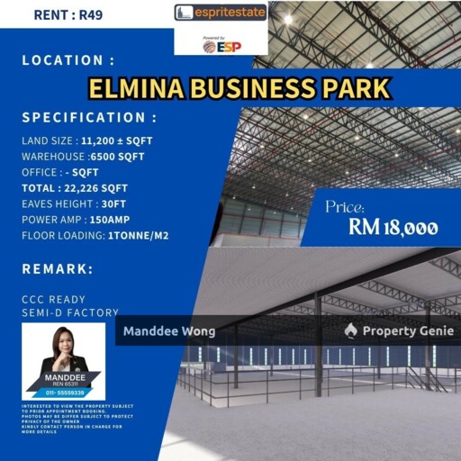 WTR/Elmina Business Park/Semi Detached/22,226 Sqft/18K