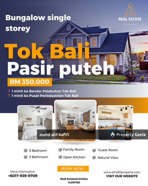 bungalow Single Storey Tok bali pasir puteh semerak