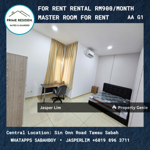 Master Room # Semi D Taman Prime Residen (Gated Guarded) Room Specialist Tawau