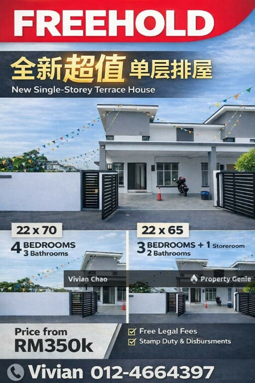 Klebang Freehold Single Storey for Sale