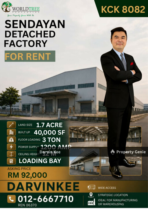 SENDAYANG TECH VALLEY DETACHED FACTORY FOR RENT