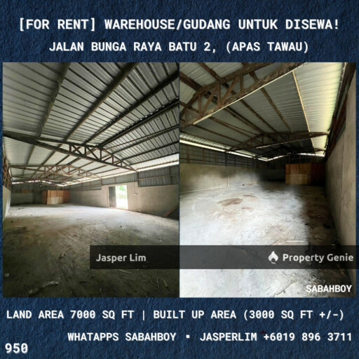 Warehouse/Gudang (Jalan Bunga Raya Batu 2) Apas Tawau