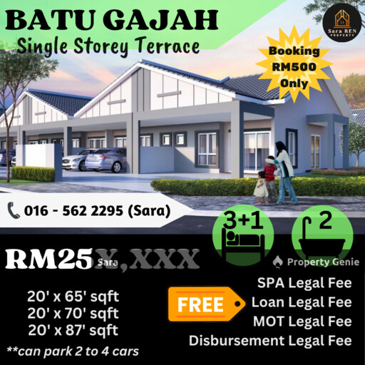 Teres 1 Tingkat Mampu Milik Jalan Utama Bemban Batu Gajah