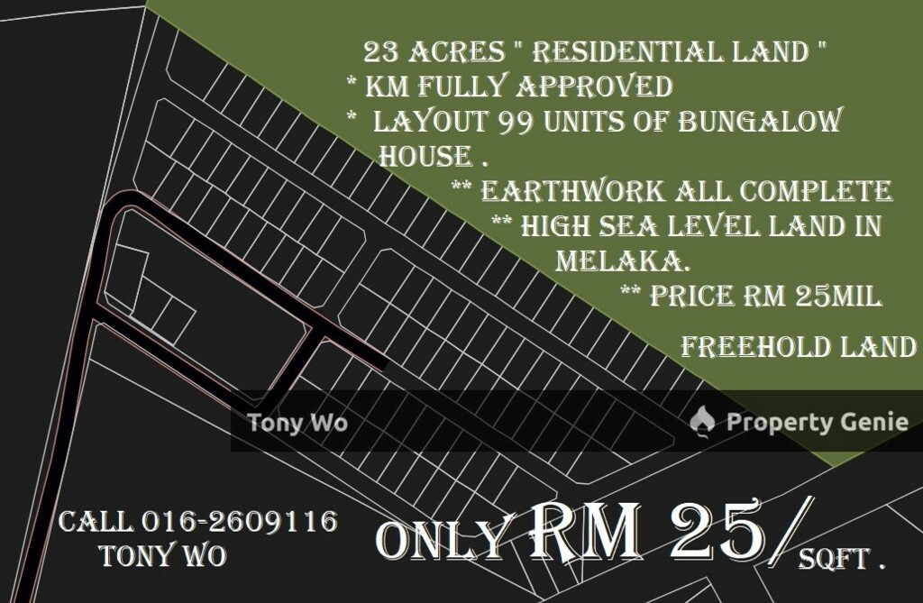 WTS  23 acres ( KM Approval )  Bungalow land in Melaka
