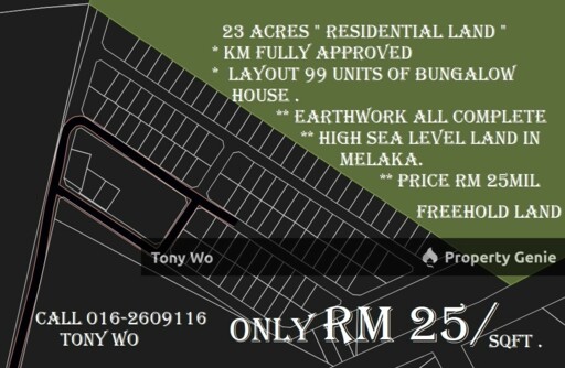 WTS  23 acres ( KM Approval )  Bungalow land in Melaka