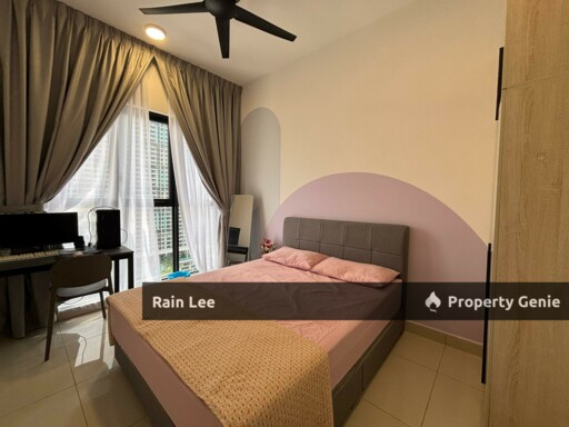 Fully Furnished Include WiFi & Parking Lot / 2Rooms Unit for Rent / Nearby MRT & LRT Station