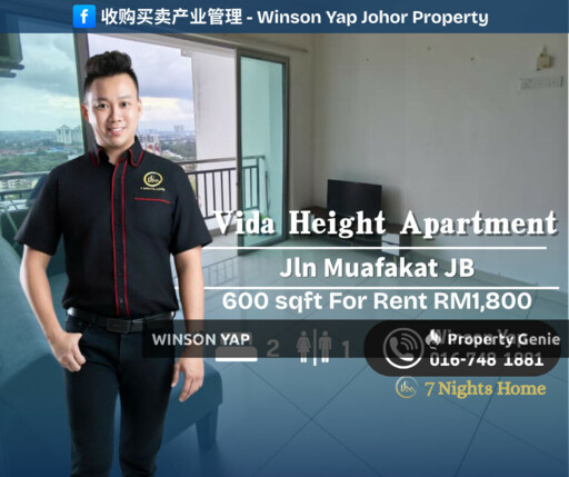 Vida Height Apartment Jalan Muafakat High Floor Fully Furnished