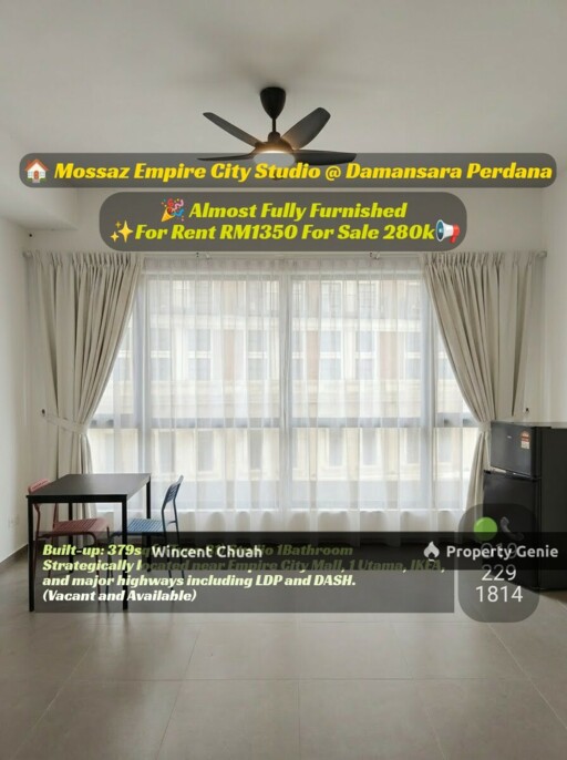 Mossaz Empire City Studio For Rent & Sale | 379 sqft Damansara Perdana PJ