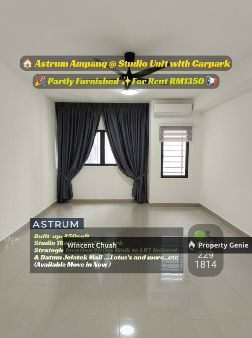 (Studio with Carpark) Astrum Ampang, Walk 400m to LRT Jelatwk