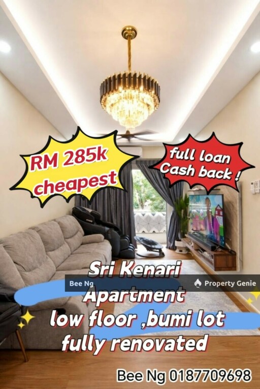 Sri Kenari Apartment / Tampoi / Fully Renovated / Cheapest Price / Full Loan / Cash Back