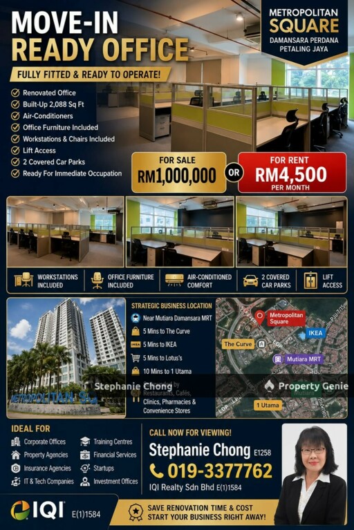 🚀MOVE-IN READY OFFICE IN PRIME DAMANSARA PERDANA!