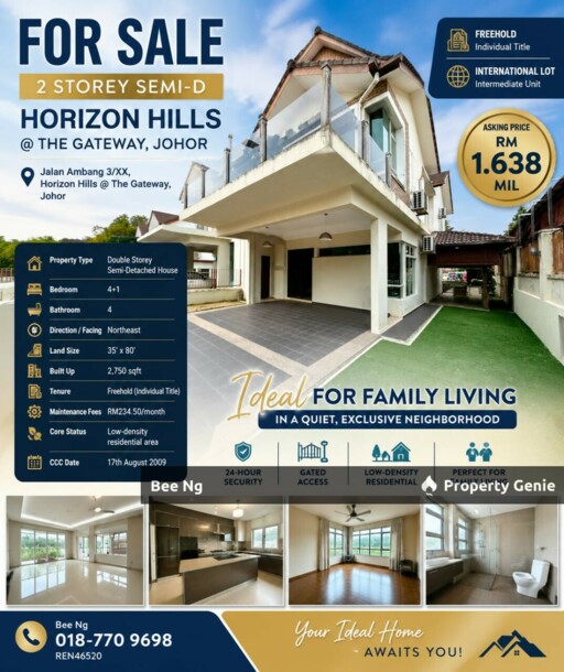 The Gateway @ Horizon Hills / 2 storey semi d 35x80