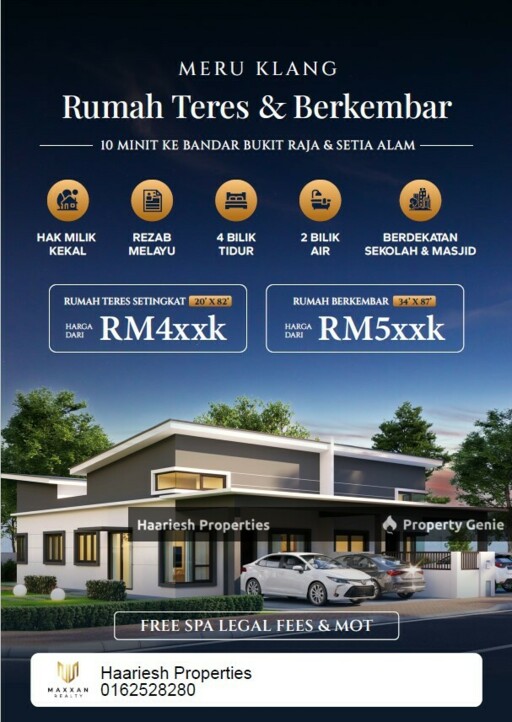SIngle Storey Terrace House Jalan Nenas Meru Klang Malay Reserve