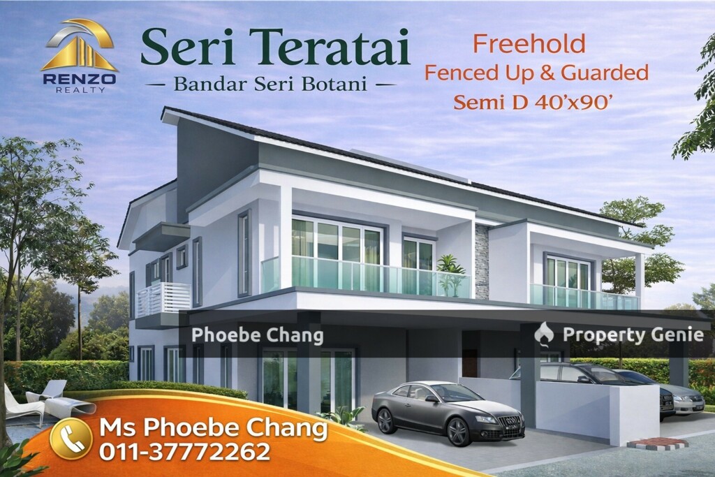 Seri Teratai Double Storey Semi D House For Sale @ Bandar Seri Botani, Ipoh
