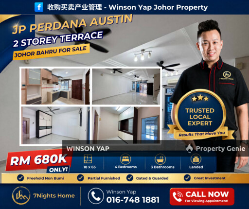 2 Storey Terrace House JP Perdana Mount Ausrin JB Balcony Kitchen Extended
