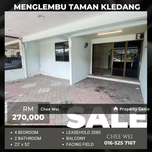 📍Menglembu Taman kledang  Double Storey house for Sale