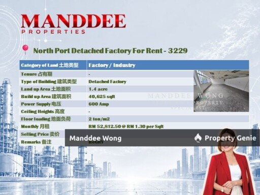 WTR/DETACHED FACTORY/40,625 SQFT/NORTH PORT/KLANG/SELANGOR