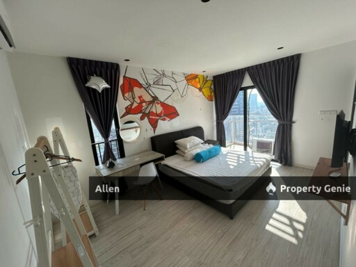 High-Floor Sea View! Partially Furnished 2-Bed Suasana Suites for Rent