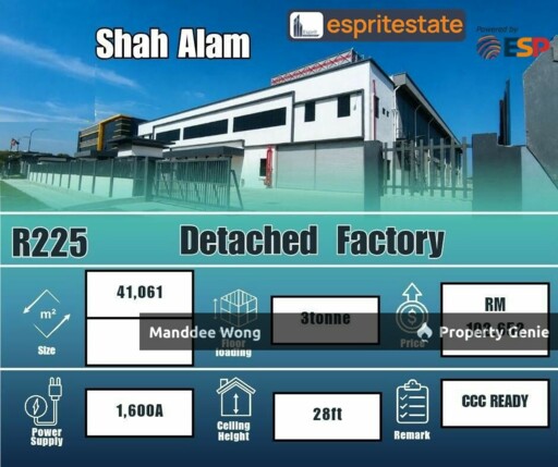 WTR/DETACHED FACTORY/41,061 SQFT/102,652/SHAH ALAM