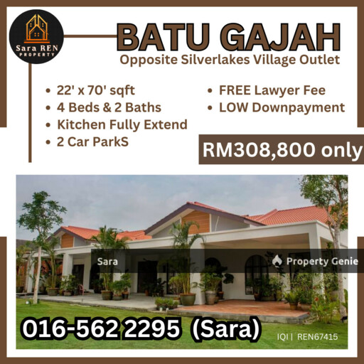 Single Storey Fully Extend at Batu Gajah Opposite Silverlake Village