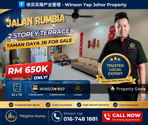 2 Storey Terrace House Jln Rumbia Tmn Daya Near Austin Heights Furnish