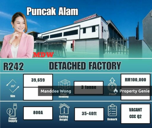 WTR/DETACHED WAREHOUSE/39,659 SQFT/100,000/PUNCAK ALAM/SELANGOR