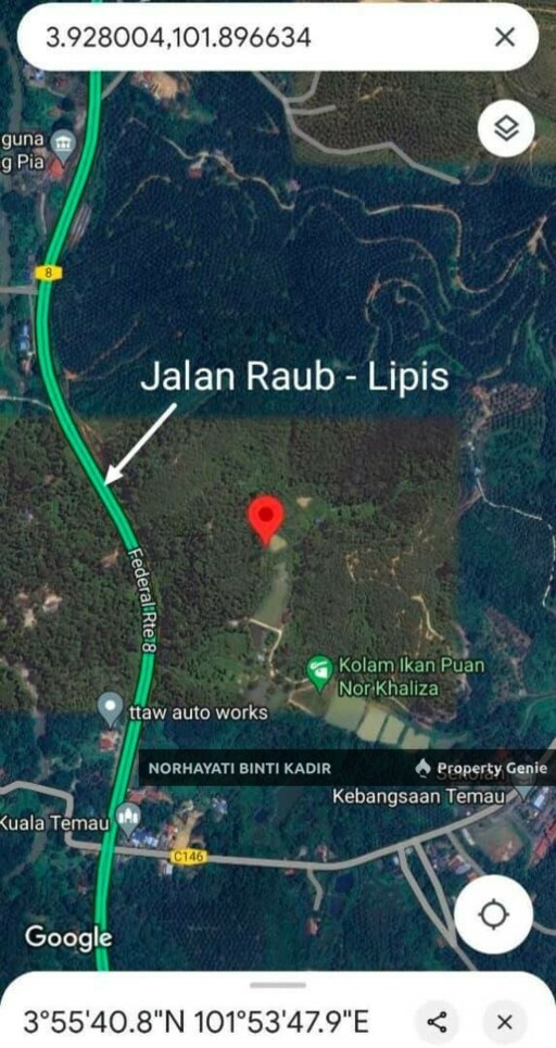 TANAH 13.8 EKAR BERHAMPIRAN JALAN RAUB-LIPIS