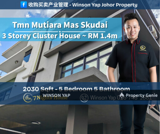 3 Storey Cluster House Taman Mutiara Mas Skudai Leasehold Negotiable