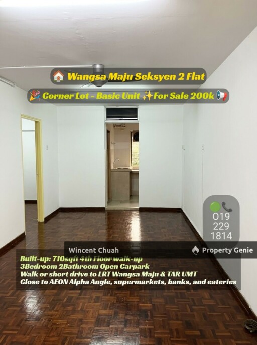 (Corner Lot) Flat Wangsa Maju Seksyen 2