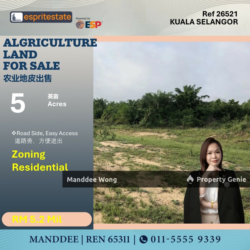 WTS/AGRICULTURE LAND/5 ACRE/5.2MIL/KUALA SELANGOR