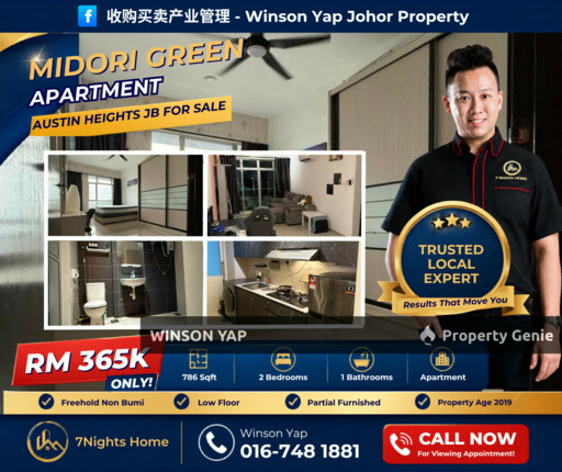Midori Green Apartment @ Austin Heights JB Low Floor Partial Furnished