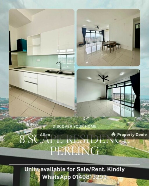 “8 Scape Residence @ Taman Perling – High Floor 3-Bedroom Apartment for Rent!”