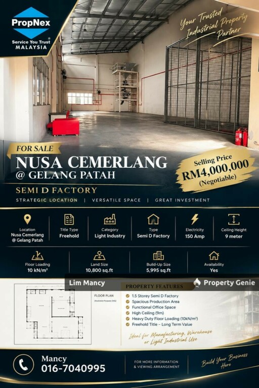Nusa Cemerlang Semi Detached Light Industrial Factory