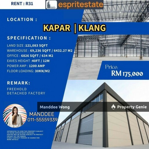 WTR/Kapar/121,083 SQFT/175,000
