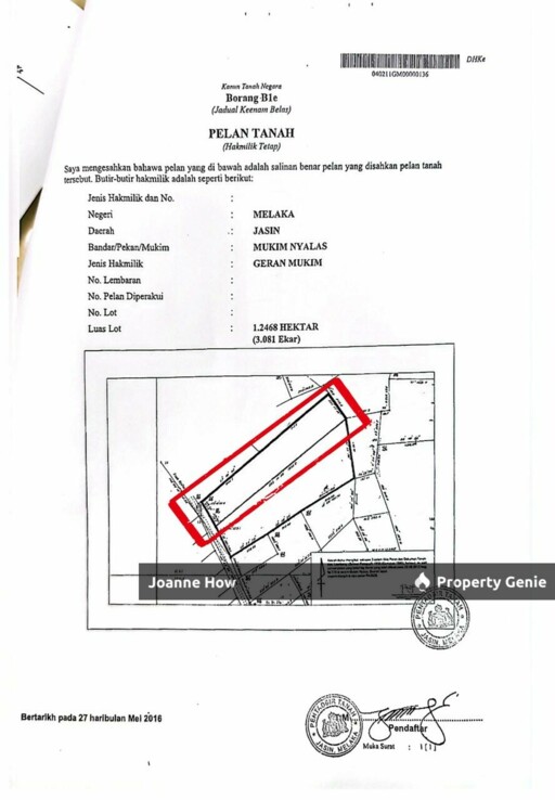 Roadside Oil Palm Land Asahan Nyalas Jasin For Sale