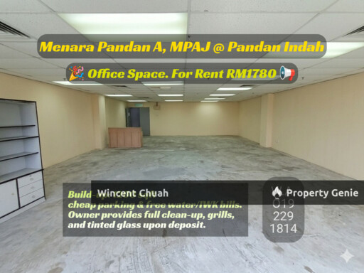Office Space Menara Pandan A MPAJ Pandan Indah (1200sf High Floor)