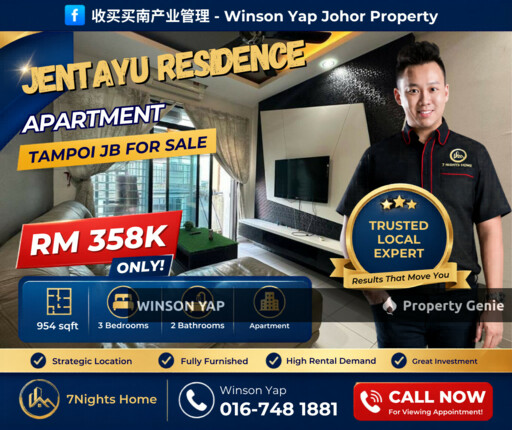 Jentayu Residence Tampoi | Fully Renovated High Floor Unit | Can Full Loan + Cash Out
