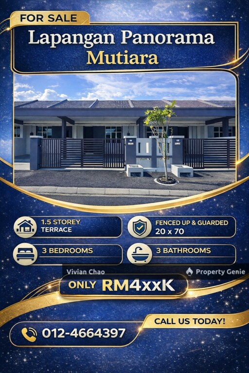 1.5 Single Storey Panorama Lapangan Mutiara for SALE