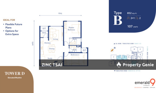 Emerald 9 Cheras Service Apartment Auction | Covered Walkway to MRT Taman Suntex | 850 sqft
