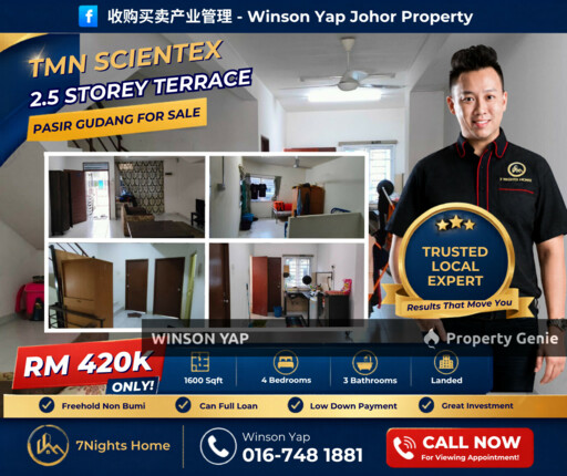 2.5 Storey Terrace Taman Scientex Pasir Gudang Can Full Loan Freehold