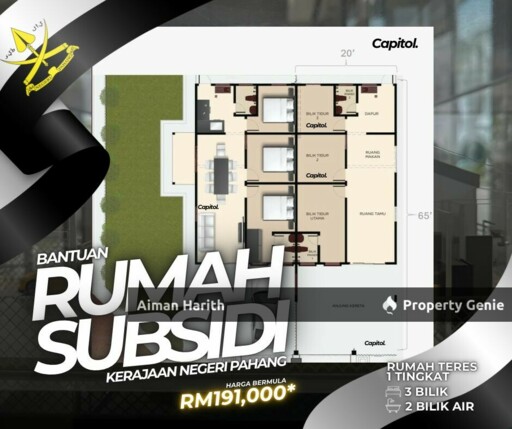 (SUBSIDI KERAJAAN NEGERI PAHANG) RUMAH TERES SETINGKAT DENGAN FASILITI CLUBHOUSE