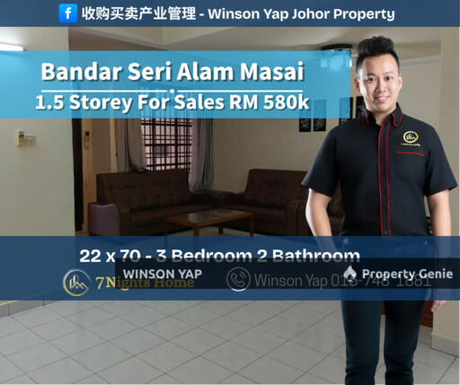 1.5 Storey House Bandar Seri Alam Masai Freehold Non Bumi Lot Extented