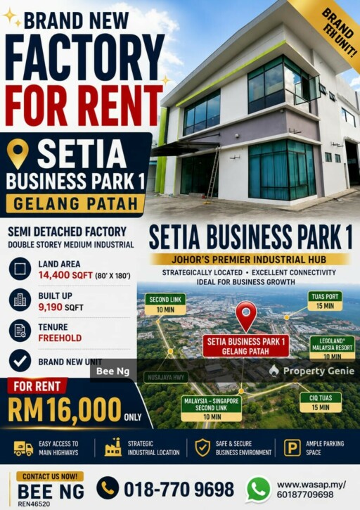 Setia Business Park 1 / Gelang Patah / Semi D Factory