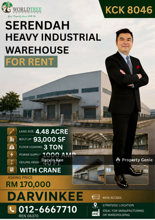 SERENDAH HEAVY INDUSTRIAL WAREHOSUE FOR RENT